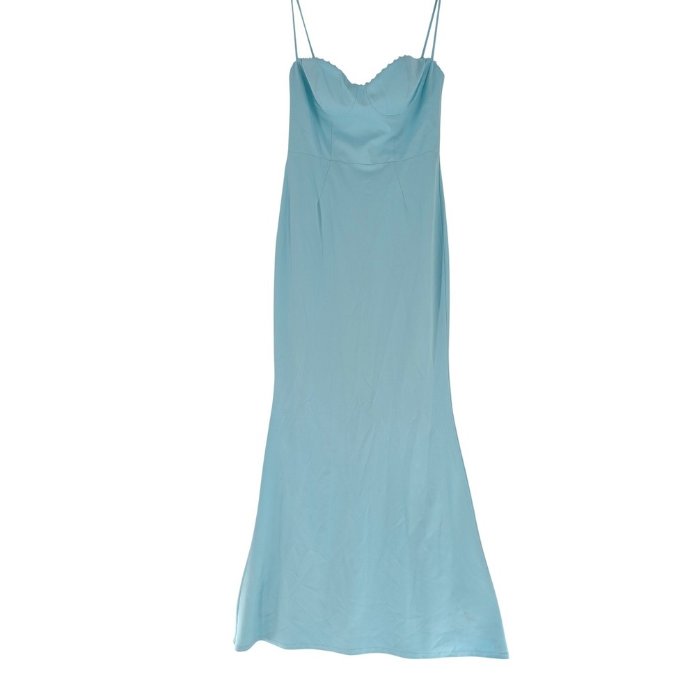 Katie May Yasmin Gown Women XL Blue Excellent Scalloped Sweetheart Maxi Dress